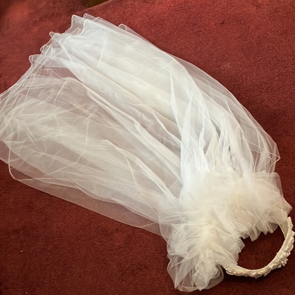 Ladies, beautiful Vintage, long beaded wedding veil - Picture 6 of 6